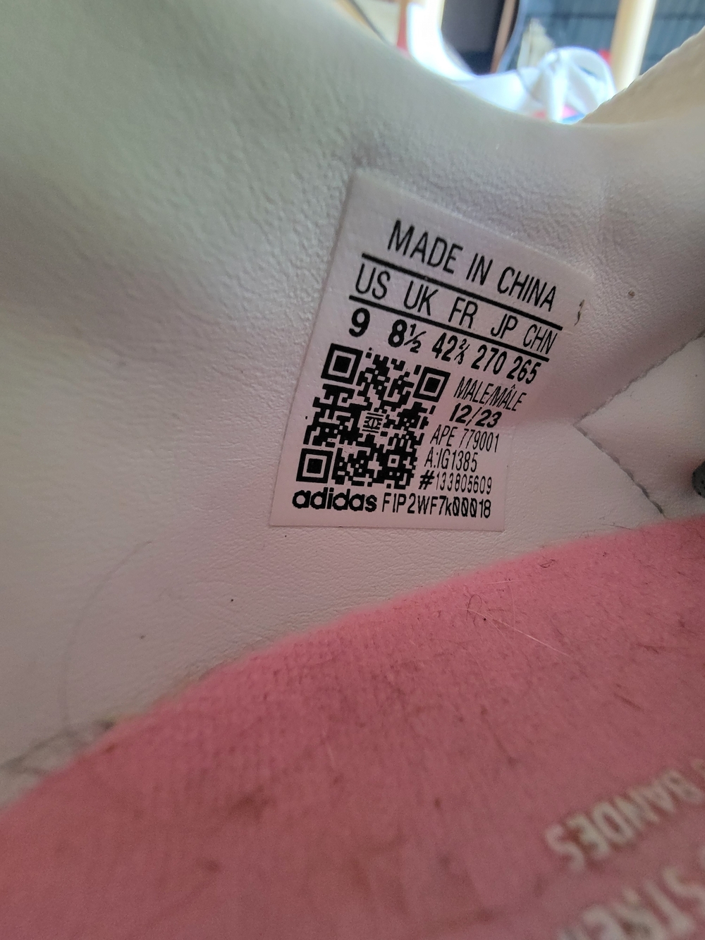 adidas Women's White Sneakers with Pink & Blue Stripes - Picture 9 of 9